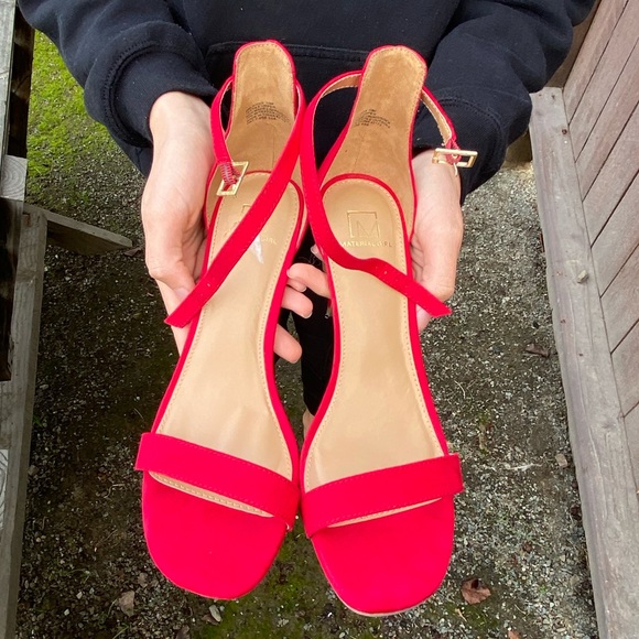 Material Girl Shoes - Red Strappy Heels Wmns sz 10